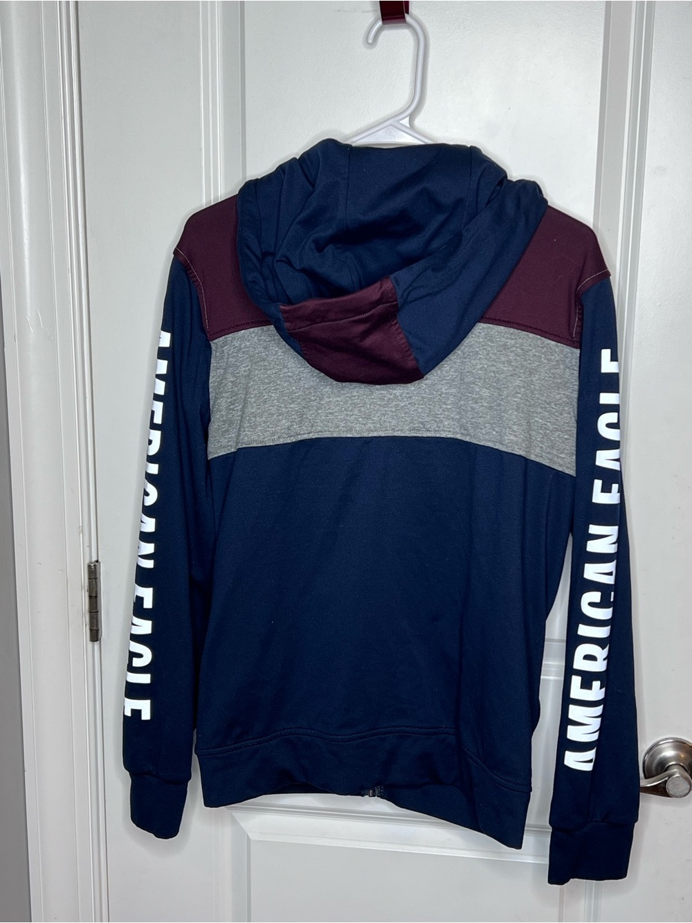 American Eagle Active Flex Full Zip Hoodie Jacket Men’s XS Navy Gray Athleisure - Picture 7 of 7